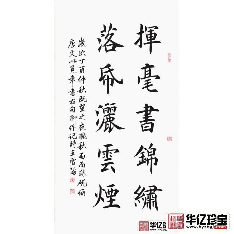 实力派书法家王雪阳楷书书法《挥毫书锦绣 落纸洒云烟》