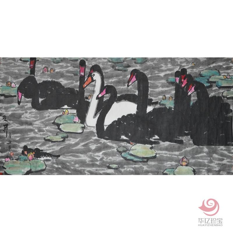 曾迎春《花鸟画》四尺横幅