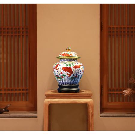 中G工艺美术大师 戴嘉林景泰蓝《金玉满堂》财富罐