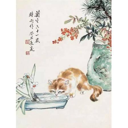 “猫王”书画名家孙菊生《猫1》
