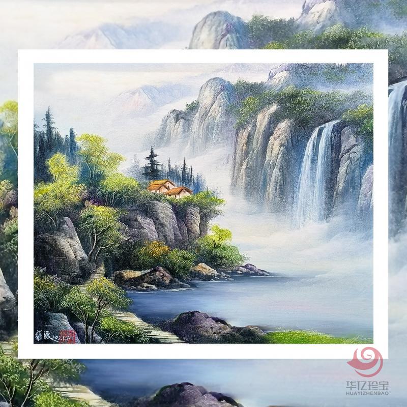 刀画协会主席张维源2.7平尺绿色油画（刀画）作品