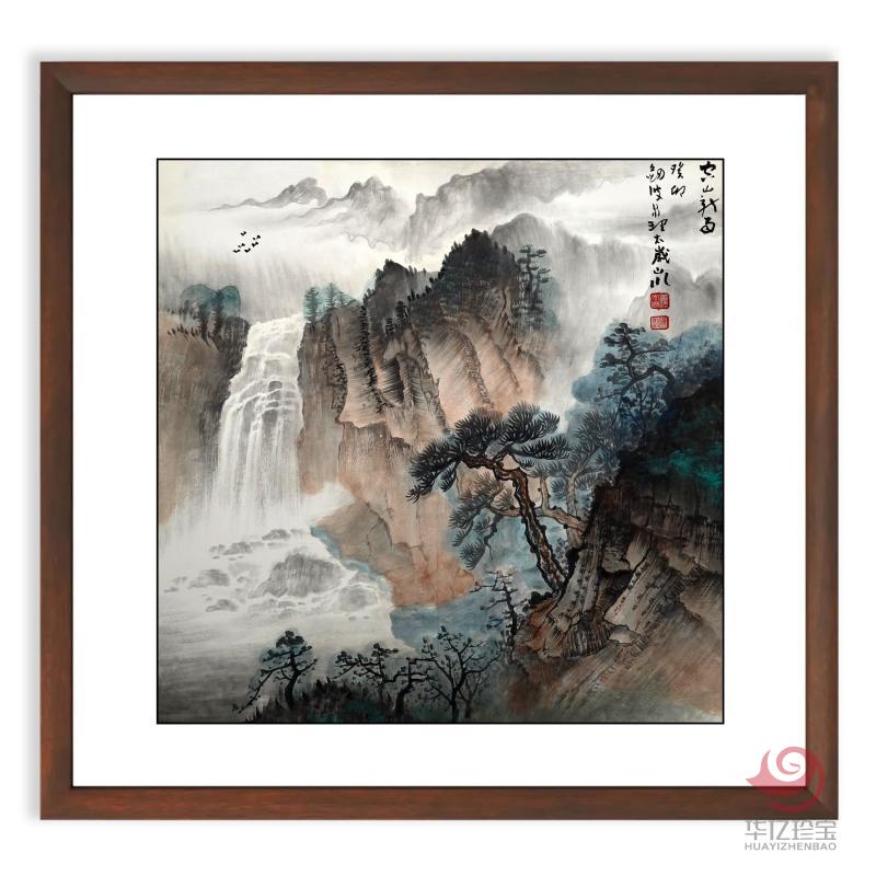 张剑波4平尺山水斗方《空山新雨》