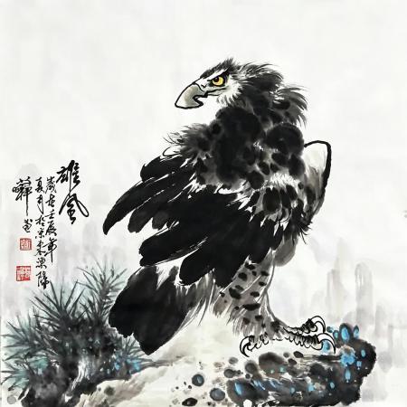 著名画家刘若禅作品《雄风》