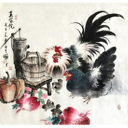 国家文化传承人物刘若禅先生作品《农家院》