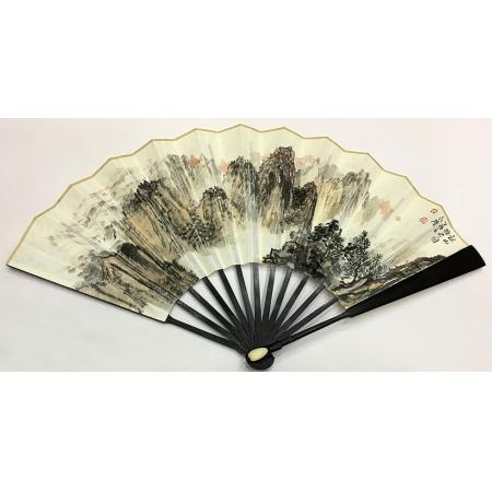 中国美术家协会会员 宋长发 书画成扇《秋山兴画图（秋36）》