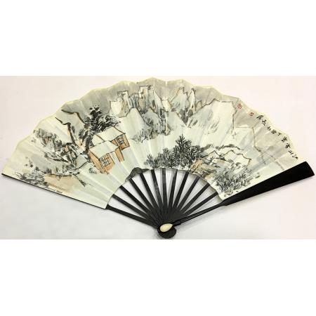 中国美术家协会会员 宋长发 书画成扇《江山雪霁（冬11）》