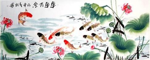 胡梦年年有余万事大吉双组合画 国画年年有余万事大吉 胡梦年年有余万事大吉双组合画 国画年年有余万事大吉