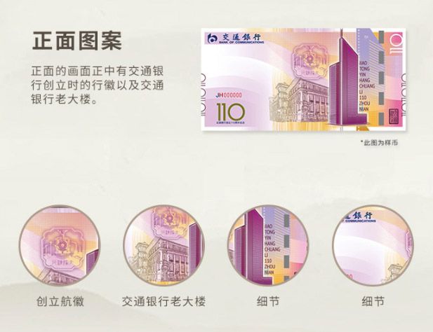 交通银行创立110周年纪念钞