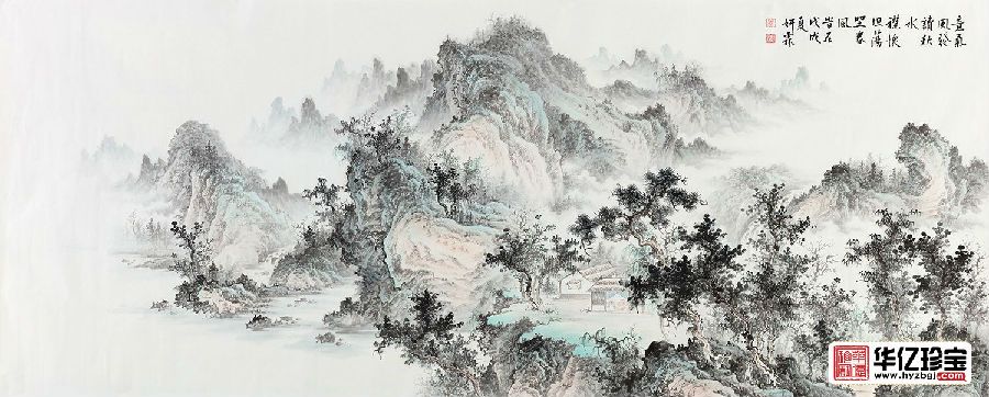 李佩锦写意山水画《意气风发读秋水 襟怀坦荡坐春风》 李佩锦写意山水画《意气风发读秋水 襟怀坦荡坐春风》