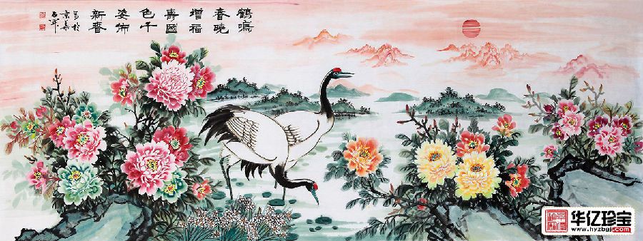 野口雅宝 肉筆 二曲屏風『金彩大鶴絵』| 東京書芸館公式通販