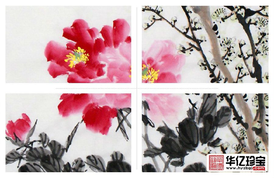 郑晓京老师精品斗方写意国画《富贵齐眉》