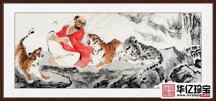 罗汉说法图 国画家王文强写意人物画作品