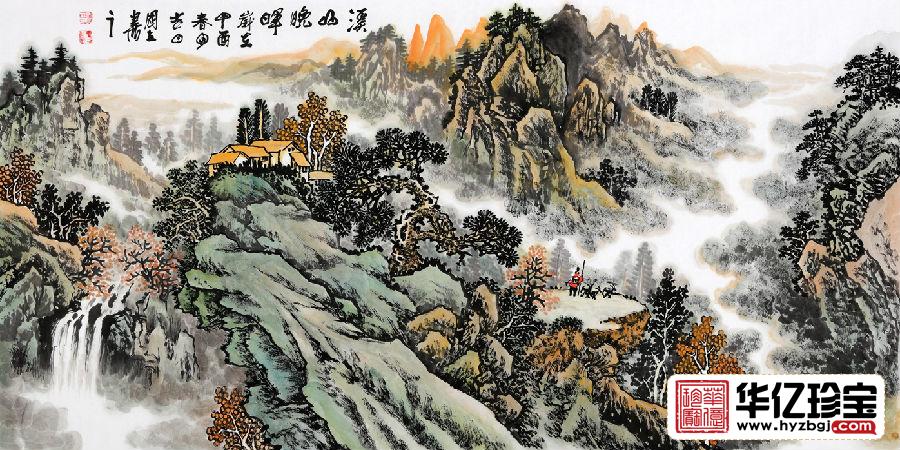 实力派专业画家马国立国画作品《溪山晚晖》 实力派专业画家马国立国画作品《溪山晚晖》