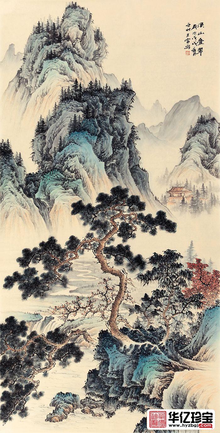 仿古装饰用画 王宁新品山水画作品《溪山叠翠》 仿古装饰用画 王宁新品山水画作品《溪山叠翠》