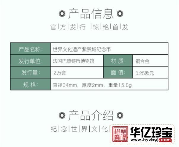 世界文化遗产紫禁城纪念币珍藏
