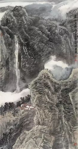 张复兴青山白练图 张复兴青山白练图
