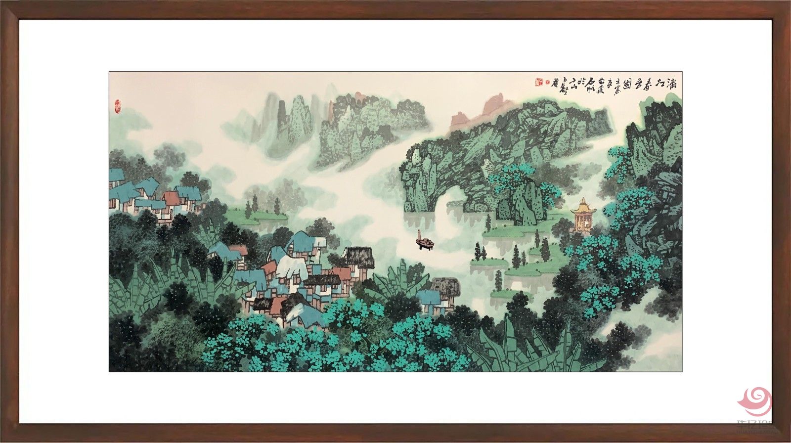 江南雪流派创始人  王石帆8平尺作品《漓江春居图》