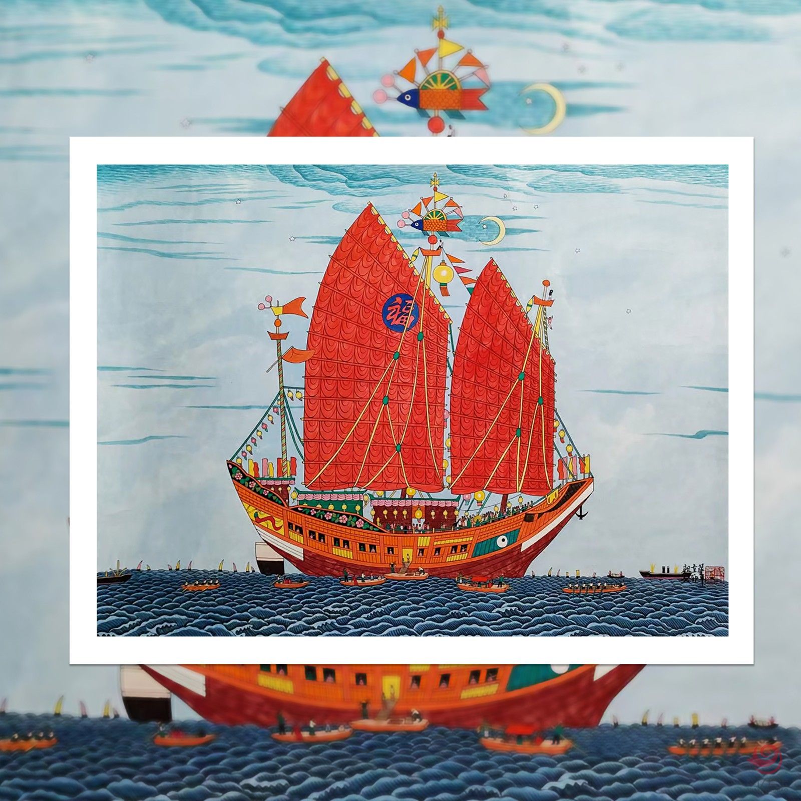 家传工笔重彩传承人祝重华6平尺山水作品