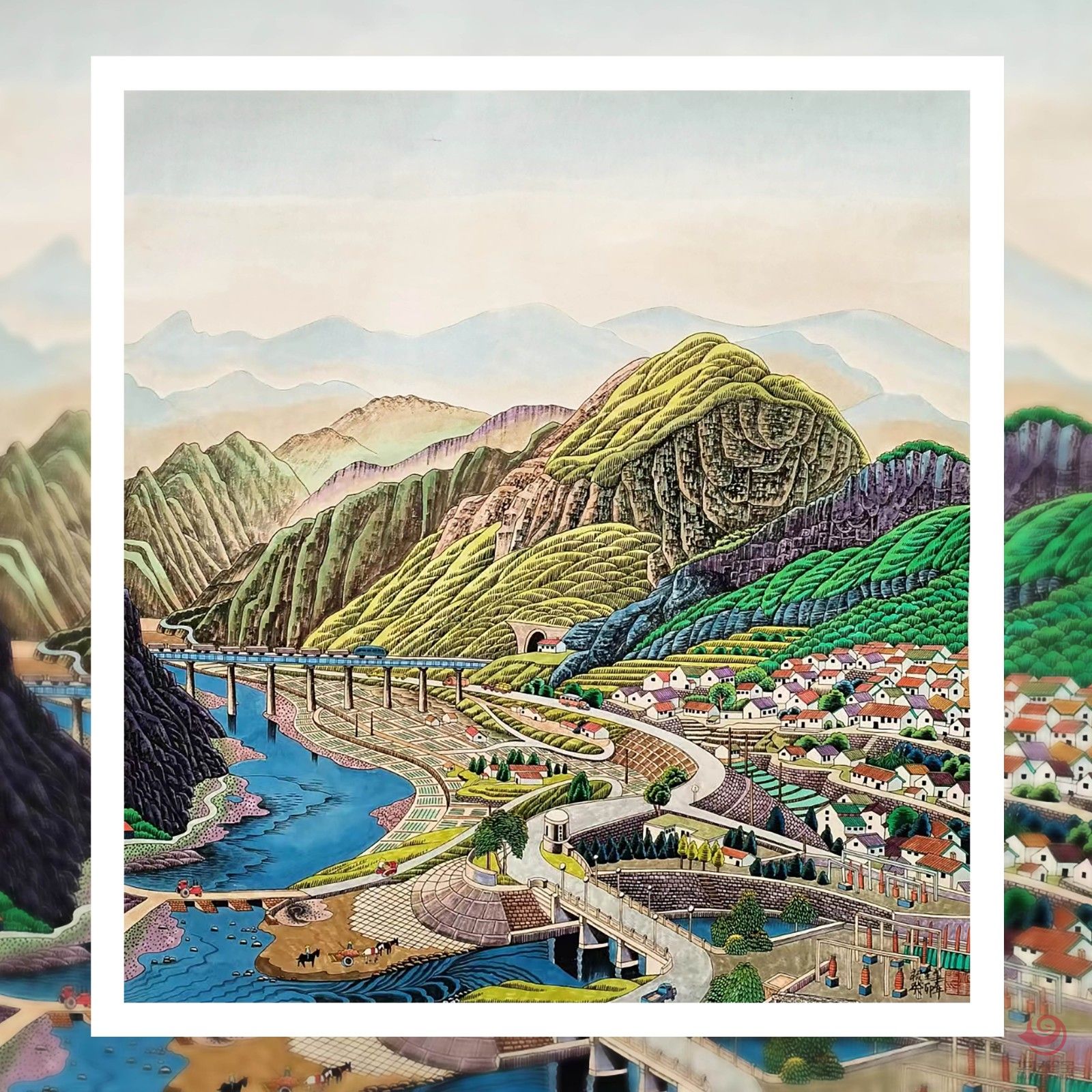 家传工笔重彩传承人祝重华5平尺山水作品