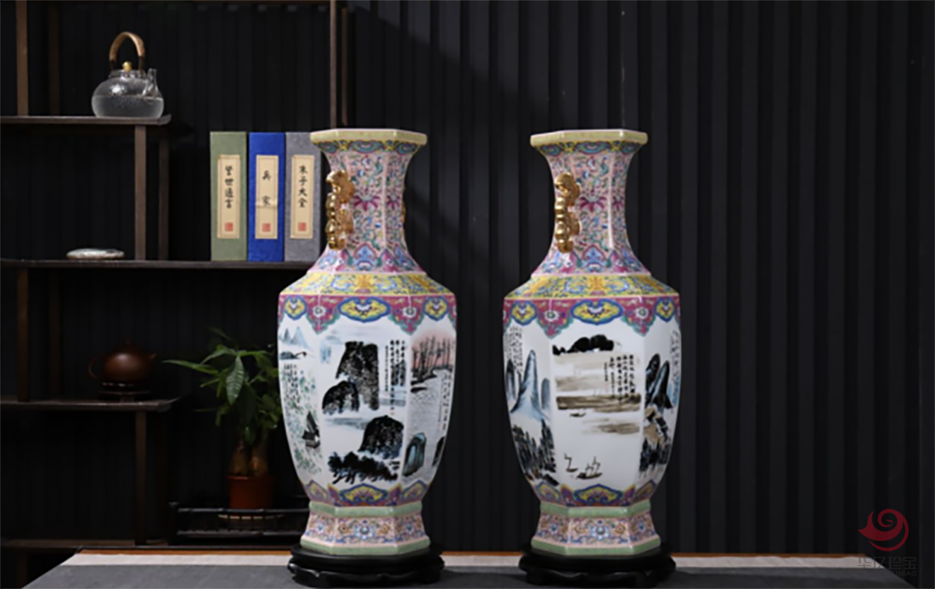 李文跃大师创作瓷器《白石墨韵·瓷画双绝》