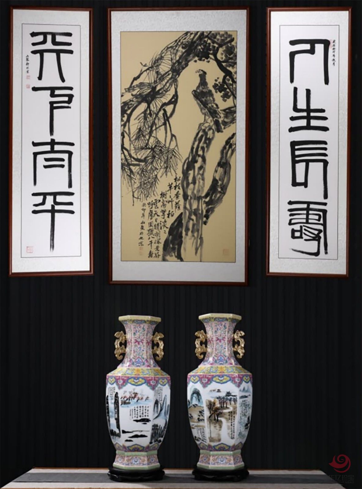 李文跃大师创作瓷器《白石墨韵·瓷画双绝》