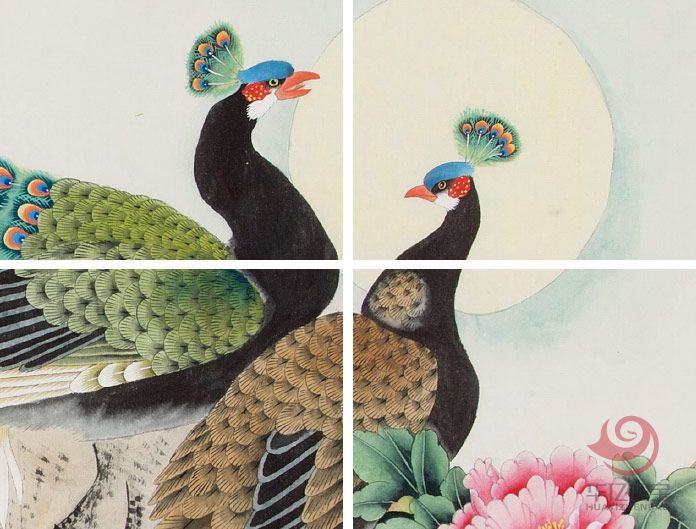 凌雪 小八尺作品《荣华富贵》工笔画